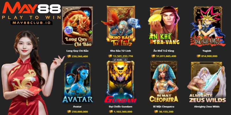 MAY88 sở hữu bộ sưu tập trò chơi từ các nhà phát hành uy tín