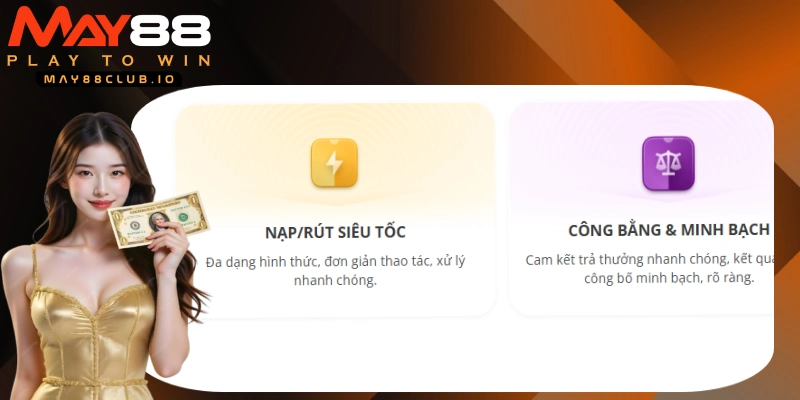 Nhà cái cam kết xử lý nạp rút chỉ trong 5-15 phút